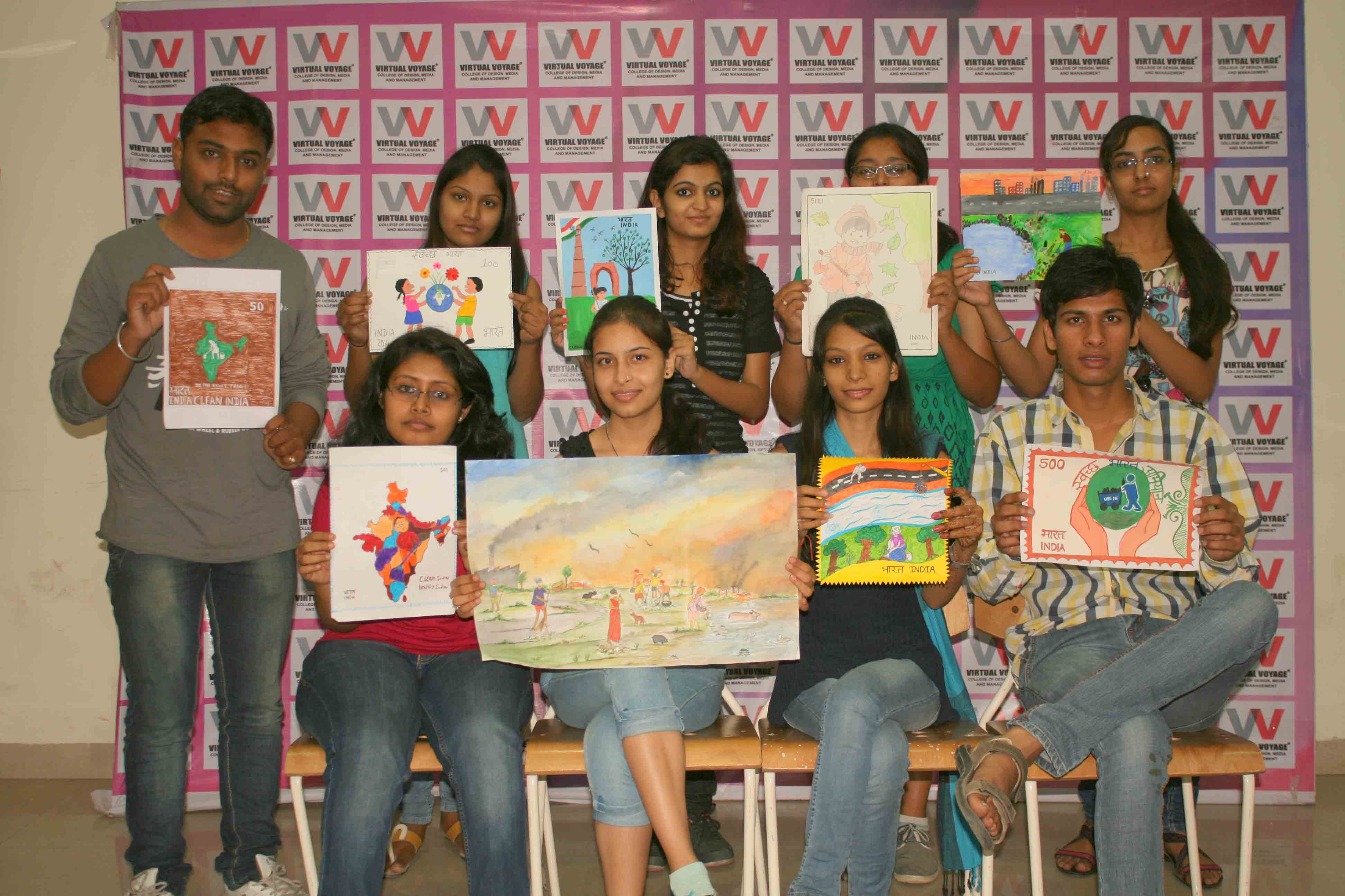 Art Students Portraying Swachh Bharat Abhiyaan